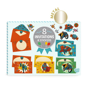 Zestaw artykułów papierniczych do tworzenia zaproszeń Superbohater Djeco