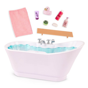 Wanna z odgłosami i przyborami kąpielowymi dla lalki Bubbly Bathtime Our Generation