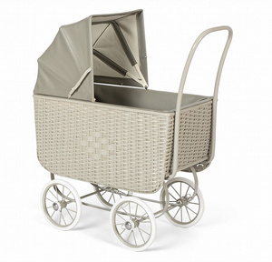Wózek zabawkowy Doll Pram Retro Rattan Grey Astrup