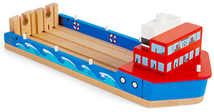 Drewniany prom przewożenie pociągów wagonów Bigjigs Toys 