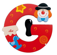 Drewniana literka. Klaun "G", Sevi