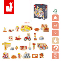 Magnesy drewniane dla dzieci Plac budowy 24 szt. Janod 