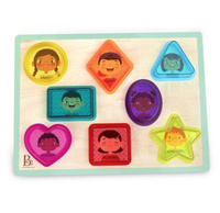 Drewniana układanka terapeutyczna dla dzieci kształty i emocje Peek & Explore – Shapes & Emotions B.Toys