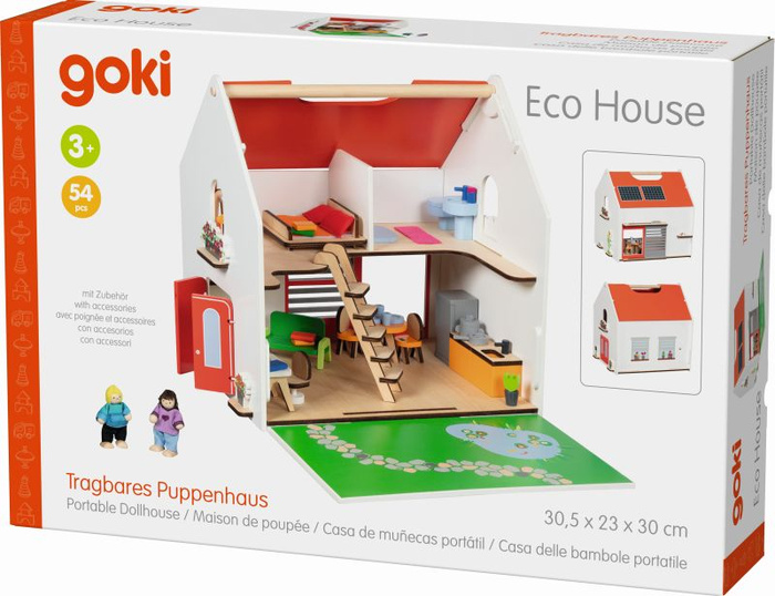 Dwupoziomowy domek dla lalek Eco House 54 el Goki