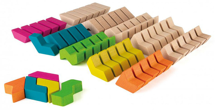 Drewniane klocki GeoBlox MaxiMix 60 el. Erzi