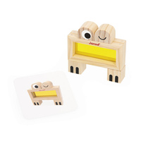 Sensoryczne klocki drewniane dla dzieci przeźroczyste kolorowe Janod 