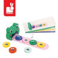 Układanka logiczna drewniana dla dzieci Algorytmy Żaba Janod