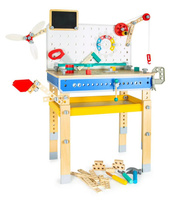 Warsztat drewniany dla dzieci z otworami Mały majsterkowicz