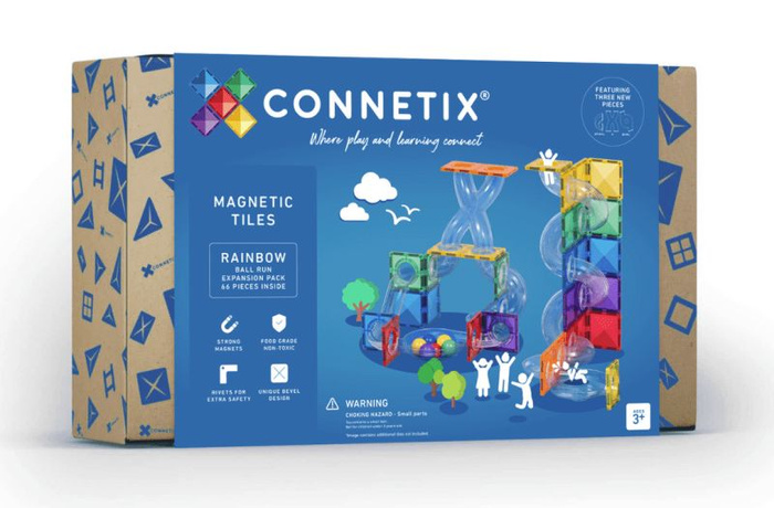 Kulodrom klocki magnetyczne Connetix Rainbow Ball Run Expansion Pack 66 el
