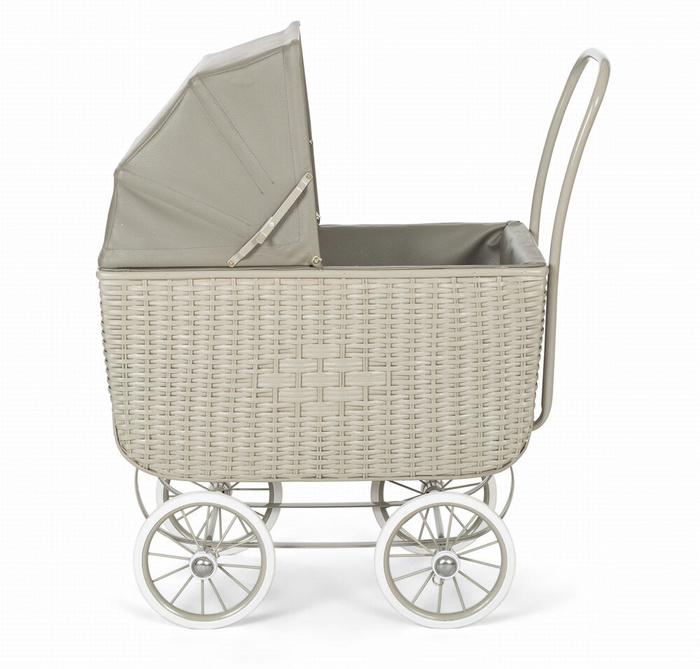 Wózek zabawkowy Doll Pram Retro Rattan Grey Astrup