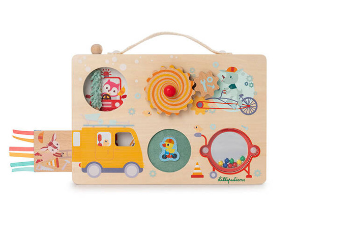 Edukacyjna tablica z drewna walizka Pojazdy Lilliputiens