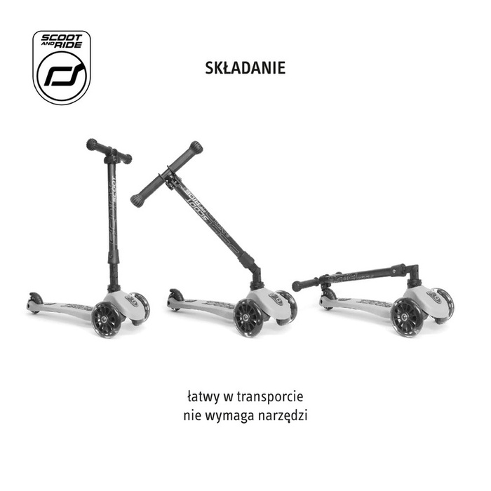 SCOOTANDRIDE Highwaykick 3 LED Hulajnoga składana ze świecącymi kółkami 3+ Forest