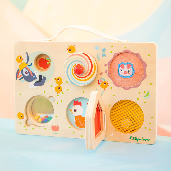 Edukacyjna tablica z drewna walizka Farma Lilliputiens