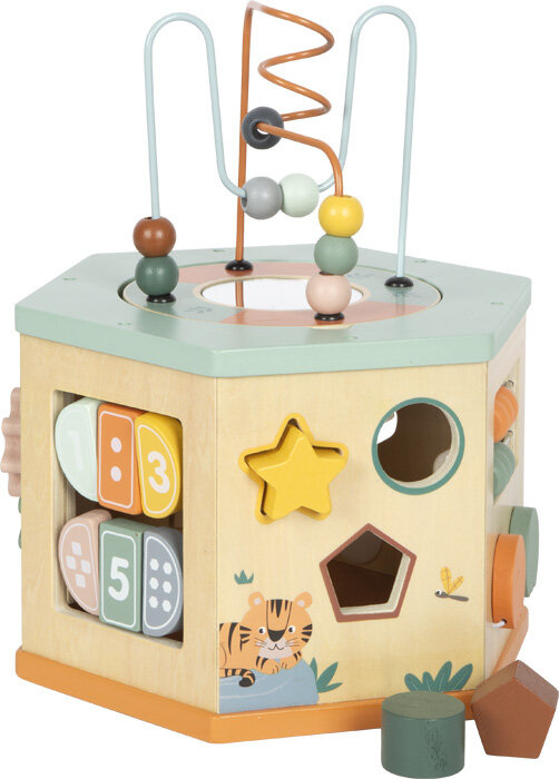 Kostka edukacyjna drewniana duża 7 stronna Safari Small Foot