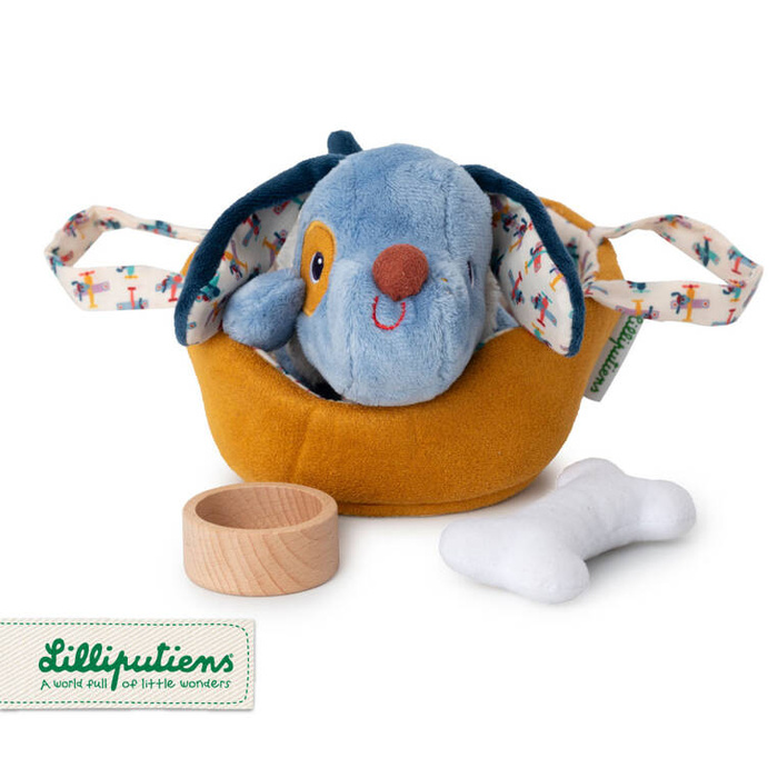 Przytulanka piesek z koszyczkiem i akcesoriami Piesek Jules Lilliputiens