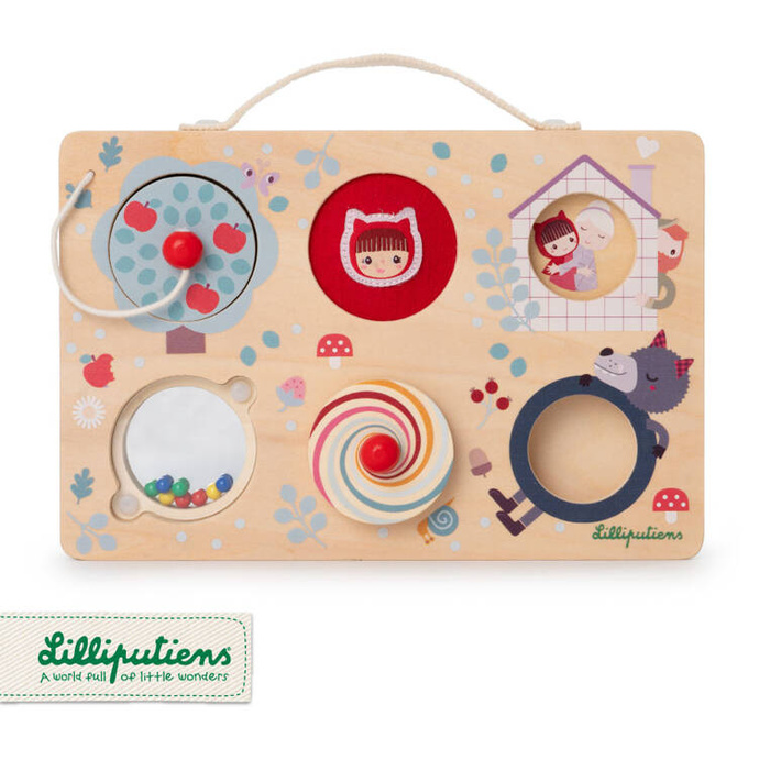 Edukacyjna tablica z drewna walizka Czerwony Kapturek Lilliputiens