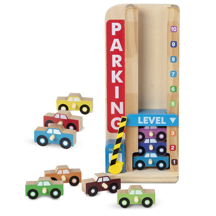Drewniane samochodziki i Parking Wieża Wieża Melissa and Doug