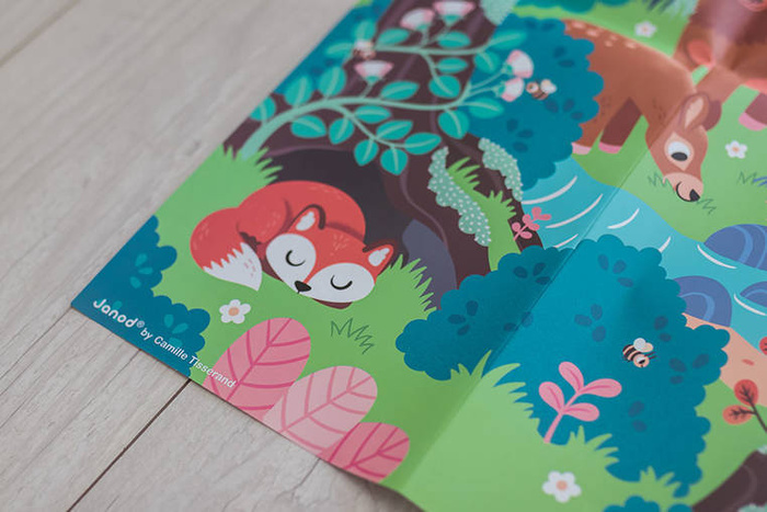 Świecące puzzle z mini-lampką UV Las 24 elementy 3+ Janod