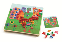 Układanka drewniana, mozaika. Bajeczne zwierzęta, DJECO