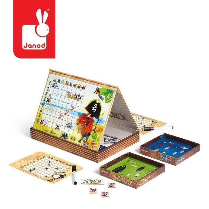 Gra dla dzieci z magnetyczną tablicą. Statki piratów, Janod