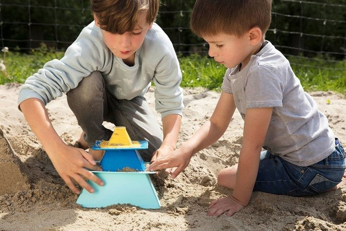 QUUT Zestaw 3 foremek do piasku Piramida Pira Vintage Blue + Deep Blue + Mellow Yellow