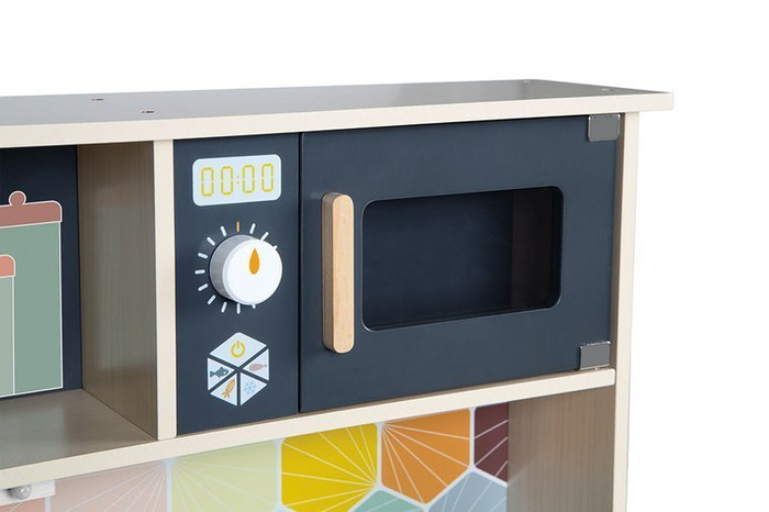 Duża drewniana kuchnia z dźwiękiem, światłem LED i 6 akcesoriami Mozaika 3-8 lat Janod