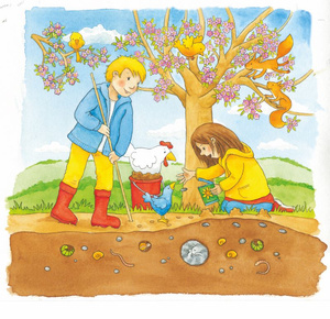 Edukacyjna układanka drewniana puzzle Pole słoneczników Goki