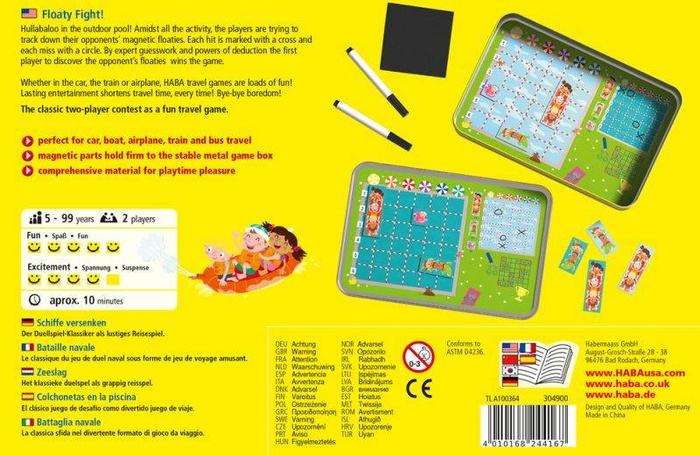 Przenośna gra dla dzieci Bitwa Wodna dmuchane statki Haba