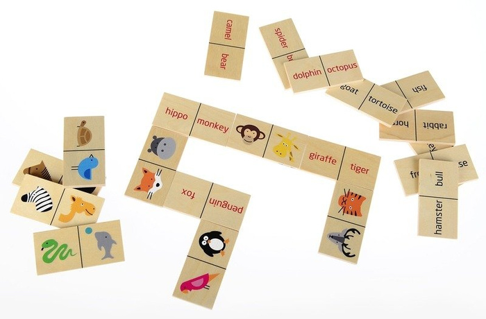 Drewniana gra pamięciowa Językowe domino English Eater Pilch
