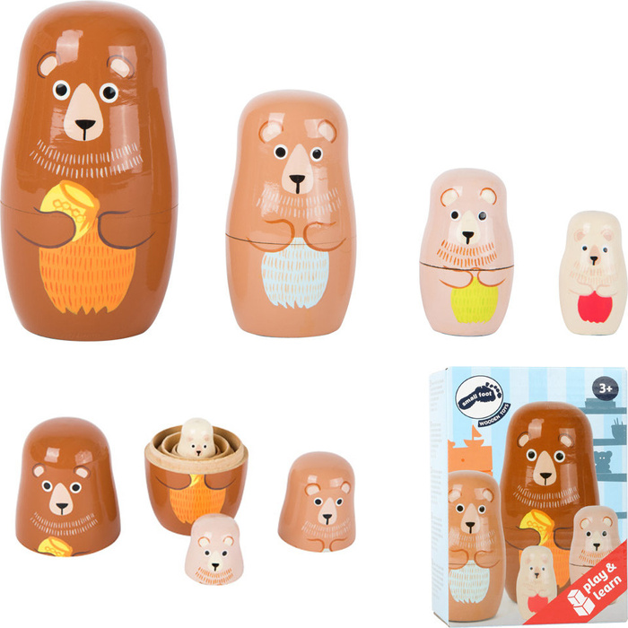 Drewniana układanka matrioszka Misie Small Foot