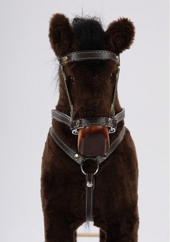 Brązowy koń na biegunach dla dzieci Alfa