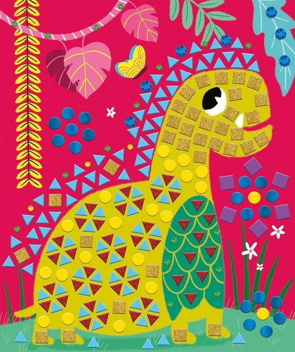 Zestaw kreatywny Mozaika Dinozaury 4+, Janod