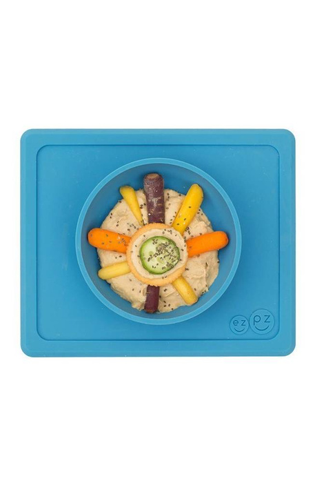 Silikonowa miseczka z podkładką 2w1 Mini Bowl niebieska EZPZ