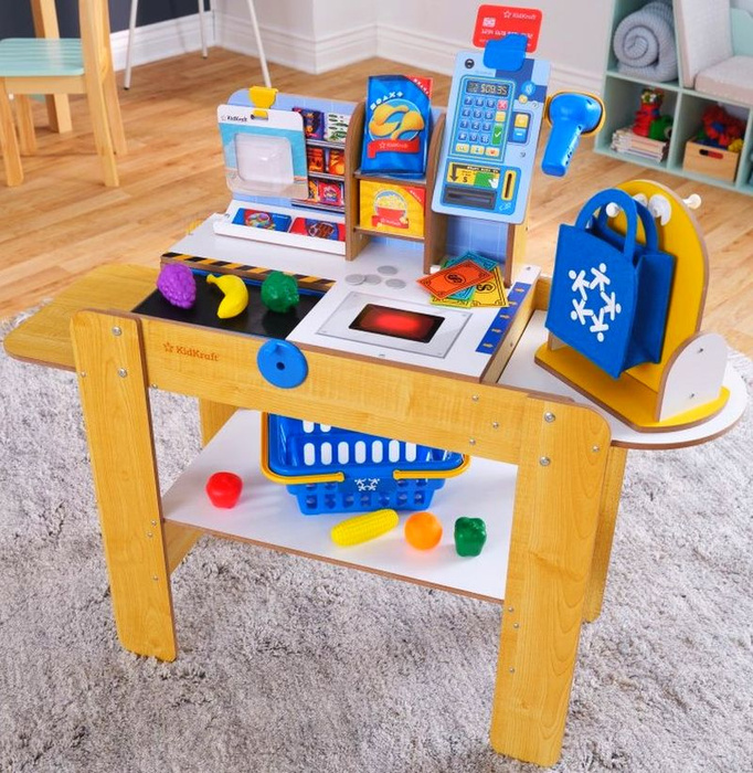 Stanowisko kasa samoobsługowa z drewna dla dzieci KidKraft
