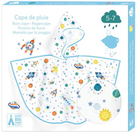 Transparentna pelerynka przeciwdeszczowa dla dzieci rakieta kosmiczna Djeco