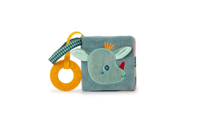 Materiałowa edukacyjna książeczka z mini gryzakiem Smok Joe LILLIPUTIENS