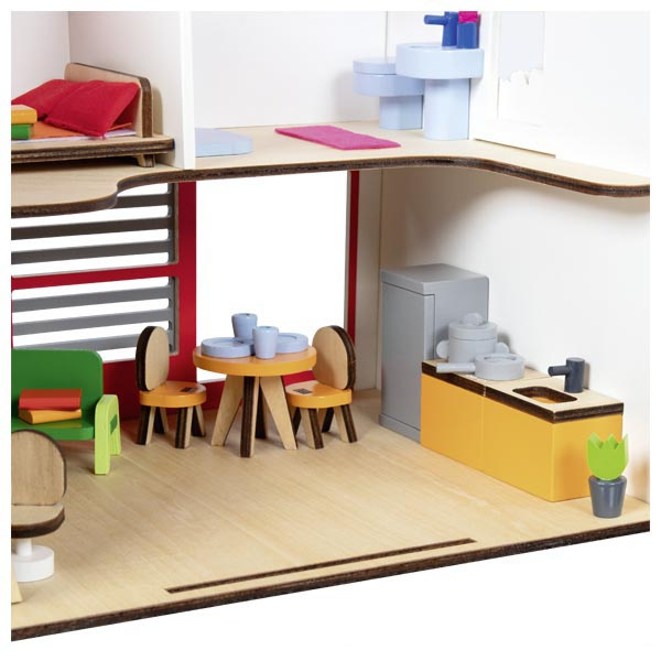 Dwupoziomowy domek dla lalek Eco House 54 el Goki