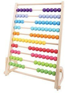 Bardzo duże liczydło drewniane, 100 korali, Bigjigs Toys
