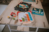 Drewniana układanka magnetyczna z tablicą Uczę się kolorów Janod