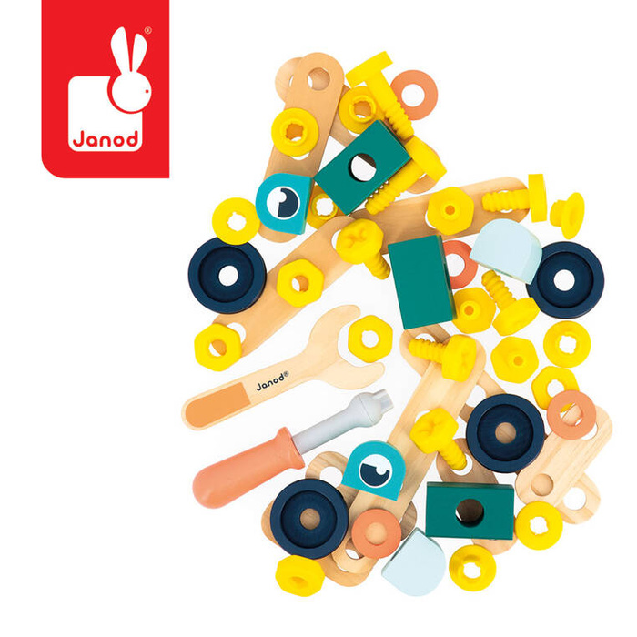 Drewniany zestaw konstruktorski Brico'kids 50 el. Janod