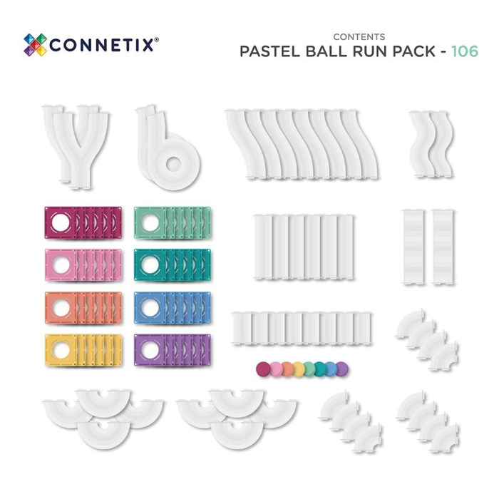 Kulodrom klocki magnetyczne Connetix Pastel Ball Run Pack 106 el.