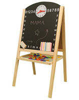 Dwustronna tablica dla dzieci z zegarem i alfabetem