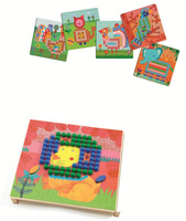 Układanka drewniana, mozaika. Bajeczne zwierzęta, DJECO