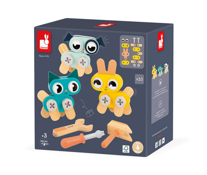 Drewniane zwierzątka do składania Brico'Kids Janod