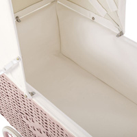 Wózek zabawkowy Doll Pram Retro Rattan Rose Astrup