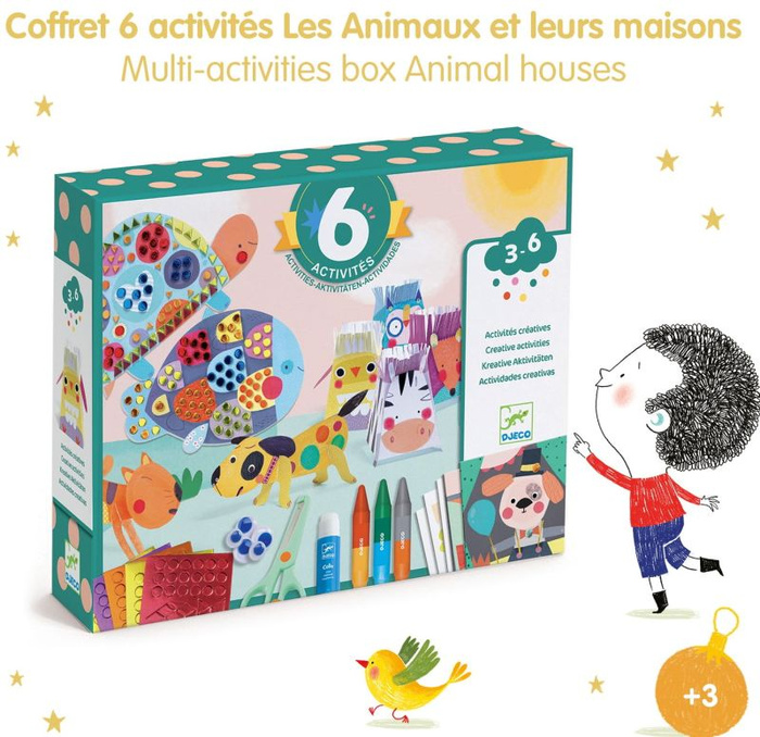 Zestaw zrób to sam 6 w 1 Zwierzęta i ich domki Djeco