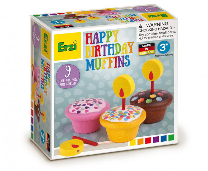 Drewniane babeczki muffinki na urodziny Erzi