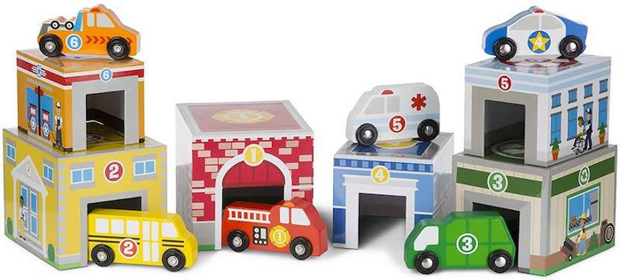 Wieża z klocków z autkami Melissa & Doug