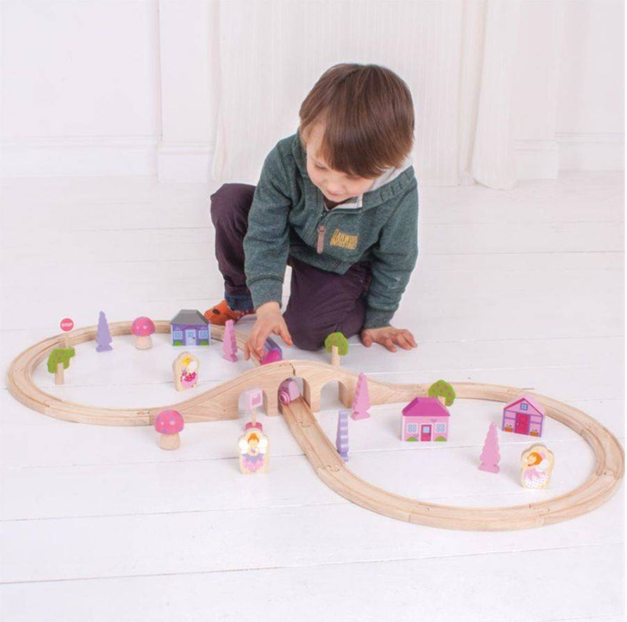 Kolejka drewniana, 35 elementów. Świat wróżek, Bigjigs Rail