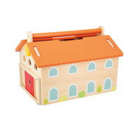 Drewniana farma z otwieranym dachem i figurkami Janod